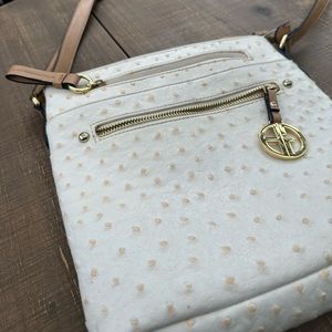 Giani Bernini Embossed Faux Ostrich Hobo Signature Crossbody